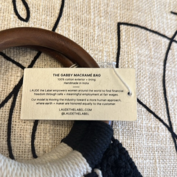 Laude women’s The Label Black and Cream Gabby Macrame Bag - Picture 7 of 10